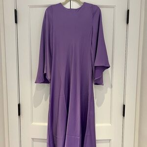 Bell Sleeve Satin Dress